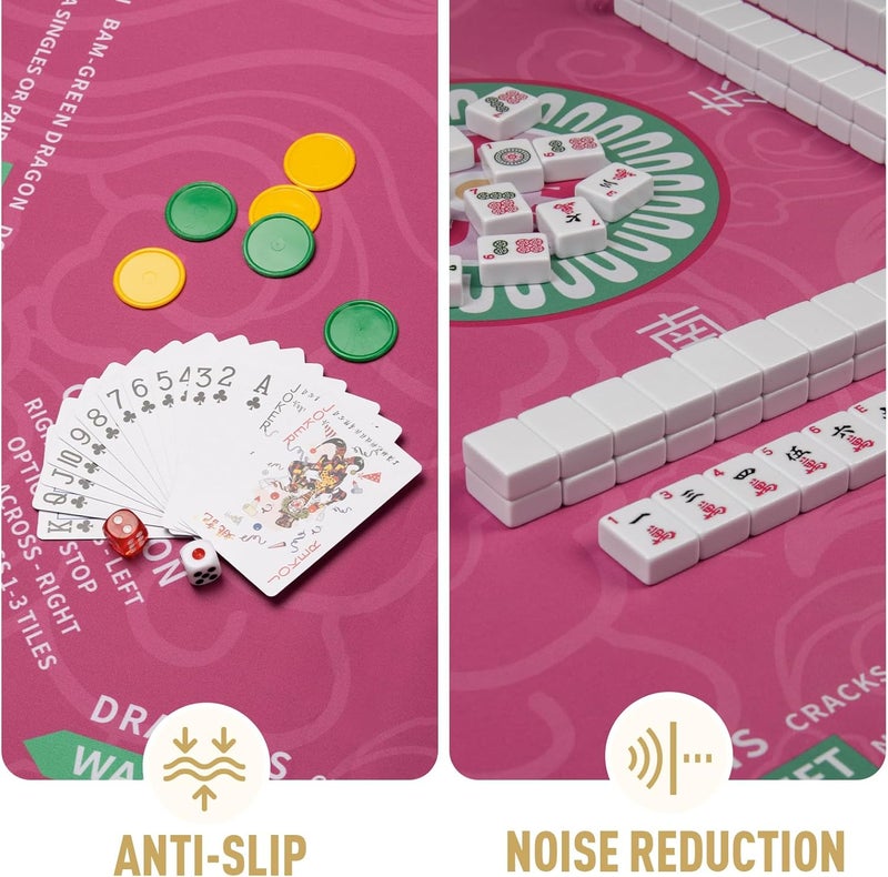 SiDreea Mahjong Mat, 32.4×32.4 Inch Noise Reduction Anti-Slip Mahjong Mat for Table, Mahjong Table Mat for Poker, Card, Board Games Table Mat, Tile Games, Dominoes - Image 2